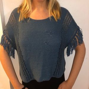 Blue knit sweater